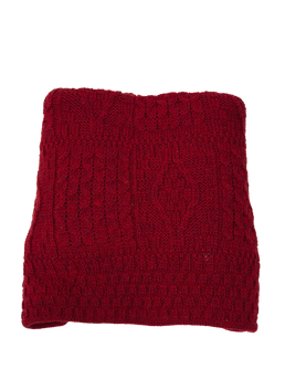 100% Pure Wool Knitted Throw Claret