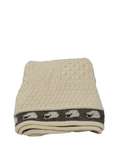 100% Pure Wool Knitted Throw Sheep