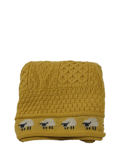 100% Pure Wool Knitted Throw Sheep