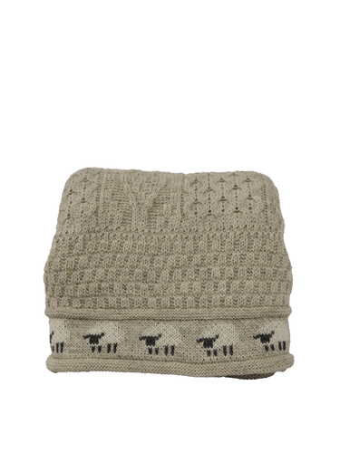 100% Pure Wool Knitted Throw - Sheep (Oatmeal)