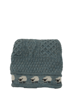 100% Pure Wool Knitted Throw Sheep