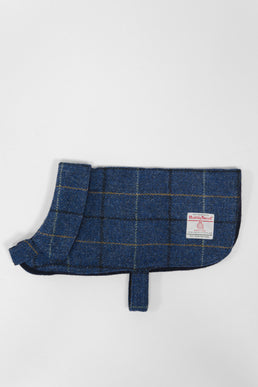 Harris Tweed Cosy Dog Coat Navy Windowpane Prices From