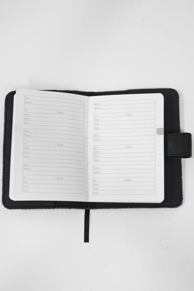 Harris Tweed Address Book Purple Navy Check
