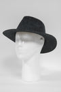 Harris Tweed Fedora Hat Black Herringbone