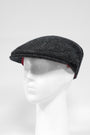 Harris Tweed Flat Cap Dark Charcoal Herringbone (PJ)