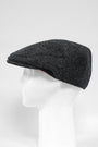 Harris Tweed Flat Cap Dark Charcoal Herringbone (PJ)
