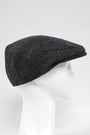 Harris Tweed Flat Cap Dark Charcoal Herringbone (PJ)