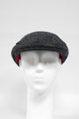 Harris Tweed Flat Cap Dark Charcoal Herringbone (PJ)
