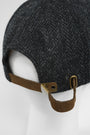 Harris Tweed Baseball Cap Dark Charcoal Herringbone (HH)