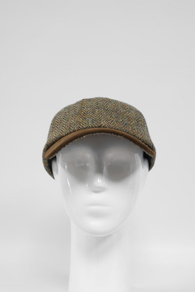 Harris Tweed Baseball Cap Brown/Green Mix Herringbone (HH)