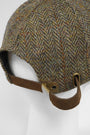 Harris Tweed Baseball Cap Brown/Green Mix Herringbone (HH)