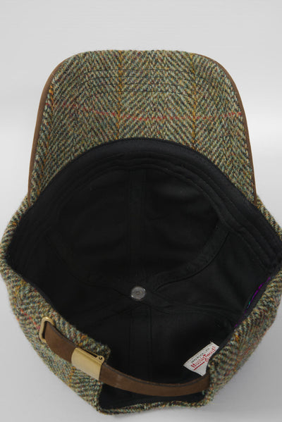 Harris Tweed Baseball Cap Sage/Wine/Gold (HH)