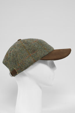 Harris Tweed Baseball Cap Sage/Wine/Gold (HH)