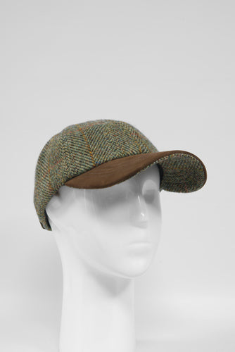 Harris Tweed Baseball Cap - Sage/Wine/Gold (HH)