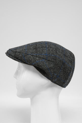 Harris Tweed Flat Cap - Grey Windowpane (HW)