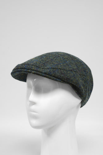 Harris Tweed Flat Cap - Green Mix Windowpane (HW)