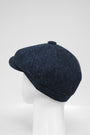 Harris Tweed 8 Piece Flat Cap Navy Herringbone