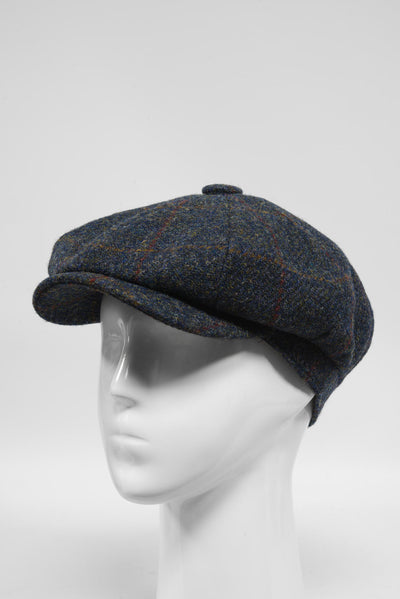 Harris Tweed 8 Piece Flat Cap Blue Multi