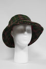 Harris Tweed Ladies Brimmed Hat Green/Plum Check