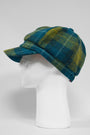 Harris Tweed Baker Boy Hat Sea Blue/Green Check (GA)