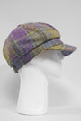 Harris Tweed Baker Boy Hat Muted Lilac/Green Check (GA)