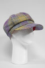 Harris Tweed Baker Boy Hat Muted Lilac/Green Check (GA)