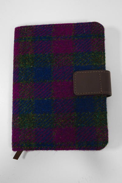 Harris Tweed Address Book Purple Navy Check