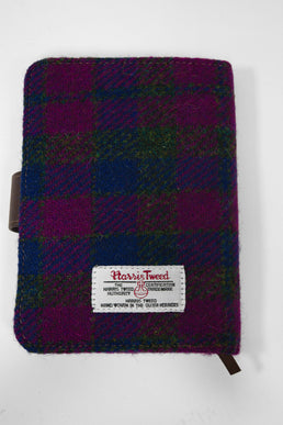 Harris Tweed Address Book Purple Navy Check