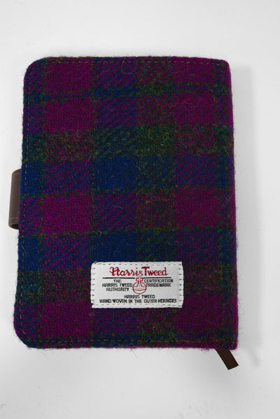 Harris Tweed Address Book Purple Navy Check