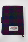 Harris Tweed Address Book Purple Navy Check