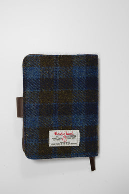 Harris Tweed Address Book Blue Brown Check