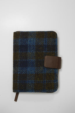 Harris Tweed Address Book Blue Brown Check