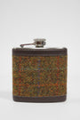 Harris Tweed Hip Flask A0116 (Brown Leather)