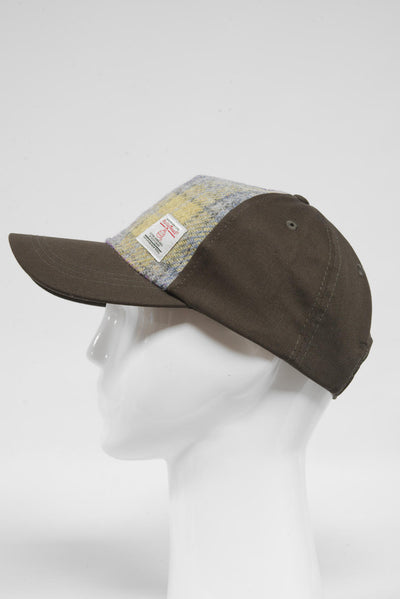 Harris Tweed Baseball Cap Muted Lilac/Green Check (GA)