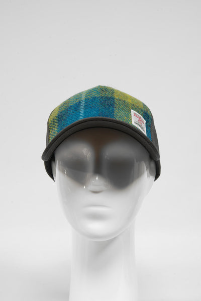 Harris Tweed Baseball Cap Sea Blue/Green Check (GA)