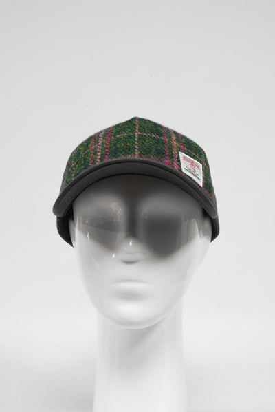 Harris Tweed Baseball Cap Green/Plum Check (GA)