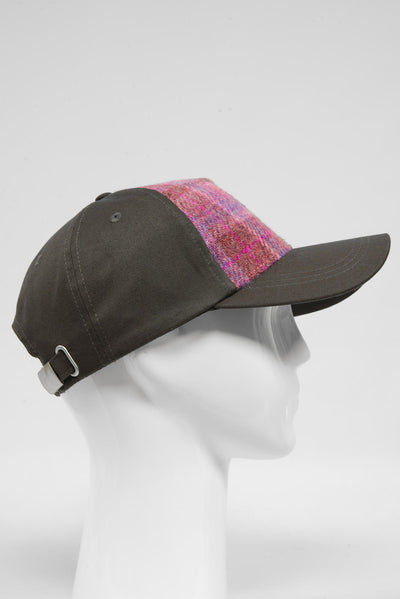 Harris Tweed Baseball Cap Pink/Lilac Check (GA)