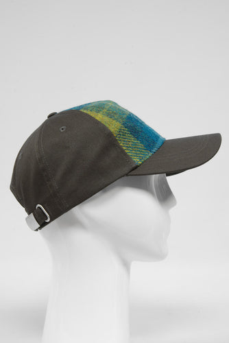 Harris Tweed Baseball Cap - Sea Blue/Green Check (GA)