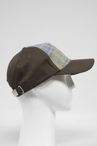 Harris Tweed Baseball Cap Muted Lilac/Green Check (GA)