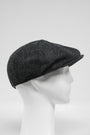 Harris Tweed 8 Piece Flat Cap Dark Charcoal Herringbone (HH)