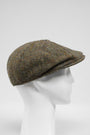 Harris Tweed 8 Piece Flat Cap Brown HB w/Overcheck (HH)