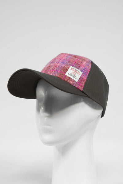 Harris Tweed Baseball Cap Pink/Lilac Check (GA)