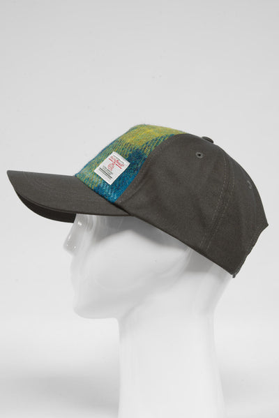Harris Tweed Baseball Cap Sea Blue/Green Check (GA)