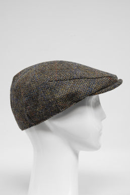 Harris Tweed Flat Cap Grey BC w/Overcheck (HH)
