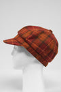 Harris Tweed Baker Boy Hat Orange/Brown Check (GA)