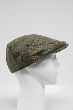Harris Tweed Flat Cap Sage/Wine/Gold HB (HH)