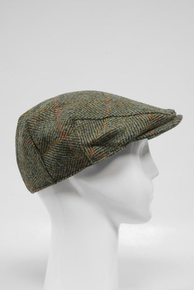 Harris Tweed Flat Cap Sage/Wine/Gold HB (HH)