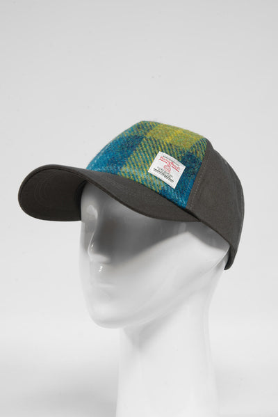 Harris Tweed Baseball Cap Sea Blue/Green Check (GA)