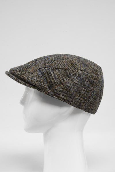 Harris Tweed Flat Cap Grey BC w/Overcheck (HH)