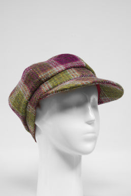 Harris Tweed Baker Boy Hat Heather Check (GA)